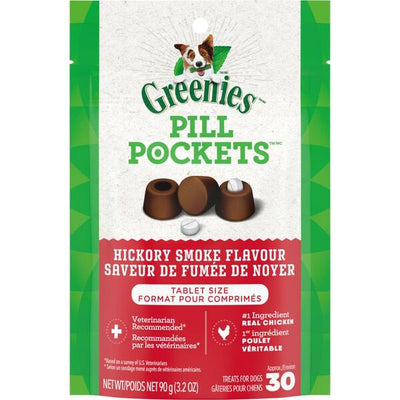 Greenies Pill Pockets Adult Dog Tablet Size Hickory Smoke Flavour 90g
