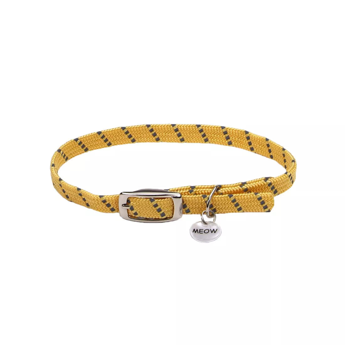 Coastal ElastaCat Reflective Safety Stretch Collar with Reflective Charm - Yellow