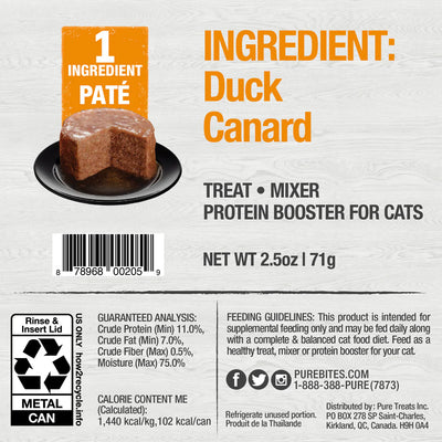 PureBites Duck Pate for Cats 71g