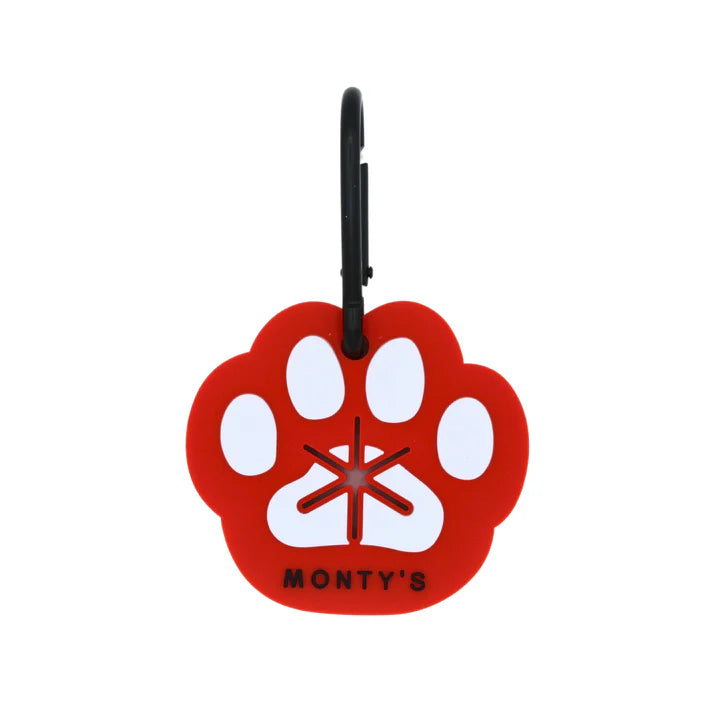 Monty's Silicone Used Poop Bag Handsfree Holder - Red
