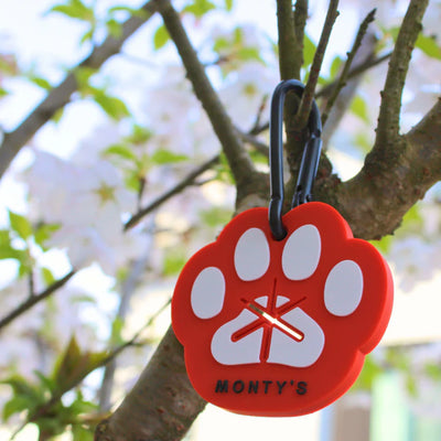 Monty's Silicone Used Poop Bag Handsfree Holder - Red