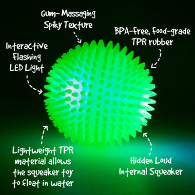 Gnawsome Extra Large Squeak & Light Ball - Large 4.5"