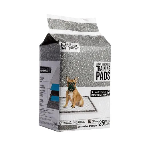 Silver Paw Black & White Training Pads - 25 Count
