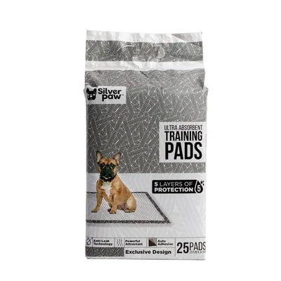Silver Paw Black & White Training Pads - 25 Count