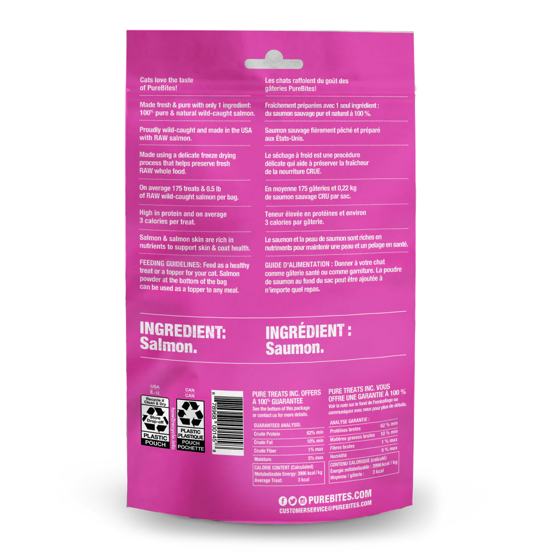 PureBites Salmon Freeze Dried Cat Treats 26g