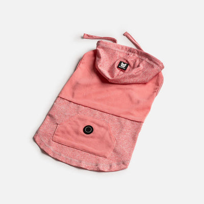 Silver Paw Urban Fit Dog Hoodie – Pink Sleeveless Athletic Hoodie with Kangaroo Pocket - Extra Small