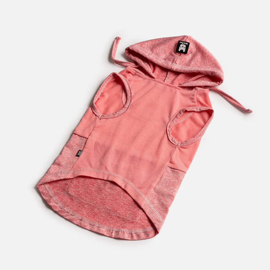 Silver Paw Urban Fit Dog Hoodie – Pink Sleeveless Athletic Hoodie with Kangaroo Pocket - Small
