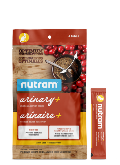 Nutram Urinary+ Cat Treats Chicken & Salmon Recipe 14 g (0.5 oz) x 4 tubes