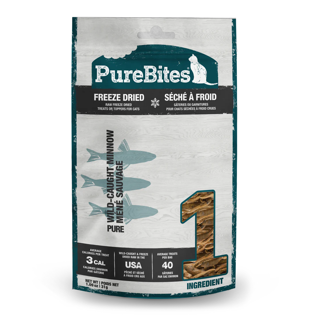 PureBites Minnow Freeze Dried Cat Treats 31g
