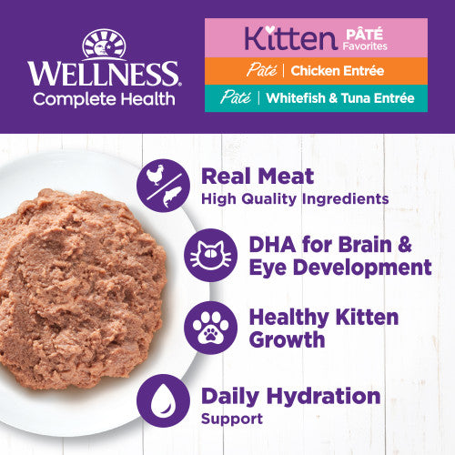 Wellness Complete Health Kitten Pate Whitefish/Tuna & Chicken 12 x 85g