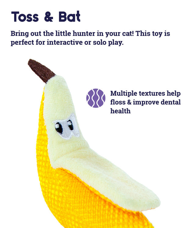 PetStages Catnip & Crinkle Dental Health Banana
