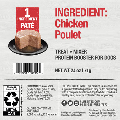 PureBites Chicken Pate for Dogs 71g